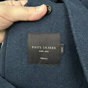 PAUL JAMES jacket blazer cardigan sweater unstructured 100% cotton knit short M